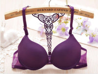 Pure Color Simple Glossy Sexy Girly Underwear With Y-strap