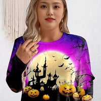 Women's Casual Crew-neck Long-sleeve Pullover Hoodie