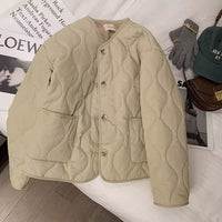Lamb Fleece Cotton-padded Jacket For Women In Winter