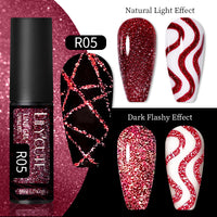 Nail Gel With A Glittery Brushed Finish And Reflective Sequins