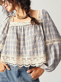 Patchwork Lace Blouse Women's Top