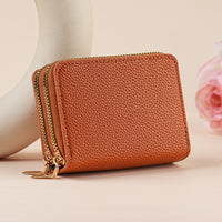 Clutch Wallet With Dual Zippers And Multiple Card Slots