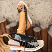 Sandals Plus Size Hemp Rope Cross Wedge Casual Sandals Women's Shoes