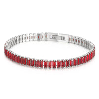 6mm Bracelet 18K Gold Stainless Steel Bracelet Inlaid With Rectangular Colored Zircon Stones