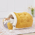Artic Velvet Cat Nest Cave Bed With Pillow And Separate Sleeping Pad