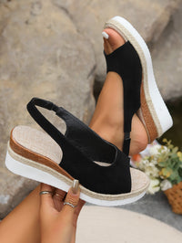 Sandals Plus Size Hemp Rope Cross Wedge Casual Sandals Women's Shoes