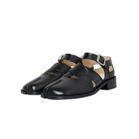 Women's Split-toe Hollow-out Flat Leather Shoes