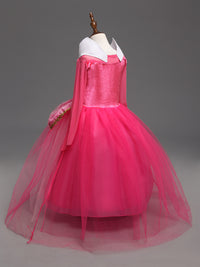 Girls' Fashion Simple Solid Color Princess Dress