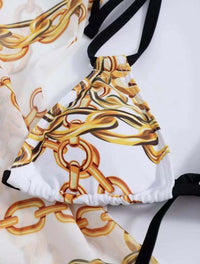 Fashion Floral High Waist Tassel European Free Size Bikini With Coat Split