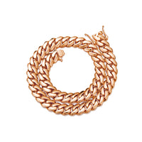 Hip-hop Jewelry Stainless Steeltitanium Slim Rose Gold Cuban-link Chain Necklace With Gold Plating