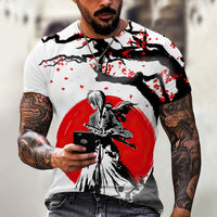 Men's Summer Trendy Ninja Printed Top Casual Short Sleeve