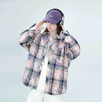 Embroidered Tie-dyed Long-sleeved Shirt Men's And Women's Coats