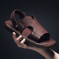 Men's Sandals Dual-use Cowhide Soft Bottom Beach Shoes