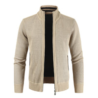 Autumn New Men's Cardigan Coat Casual Stand Collar Solid Color Men's Knitwear