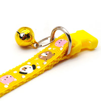 Cartoon Printed Cat Collar With Bell