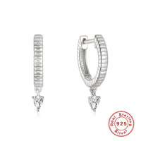 S925 Sterling Silver Fashion Minimalistic Water Drops Rhinestone Earrings