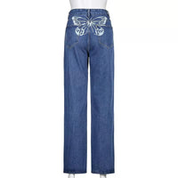 Printed Casual Street Hot Girl Fashion High Waist Jeans