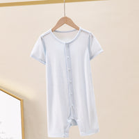 Bamboo Fiber Clothes For Babies Thin Baby Short Sleeve Jumpsuit