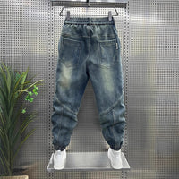 Fashion Leisure Washed-out Ankle-tied Jeans
