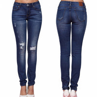 Ripped Stretch Skinny Jeans Fashion Women's Clothing