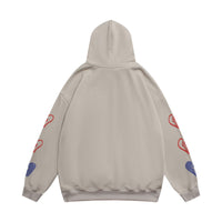 Love Letter Painted Graffiti Hooded Fleece Lined Sweater Men