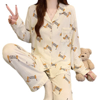 Sausage Dog Japanese Cartoon Pajamas For Women
