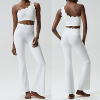 Womens Sexy One-Shoulder Backless Fitness Yoga Outfit Set