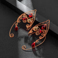 New Retro Original Red Beads European And American Non-piercing Earrings