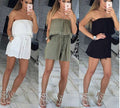Wrapped chest strapless sexy jumpsuit