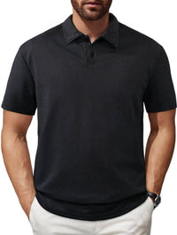 Men's Casual Striped Lapel Short Sleeve