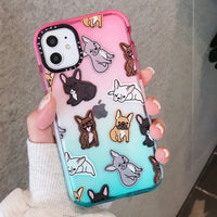 Compatible with Apple , Cute dog gradient phone case
