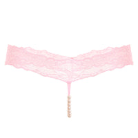 Pure Color Sexy Lace T-Pants, Pearl Massage Panties, Ladies Transparent Sexy