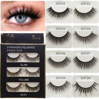 Three Pairs Of 3D Eyelash Natural Thick Multi-layer