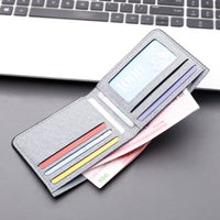 Men's Short Canvas Multi Clip Horizontal Denim Leather Clip