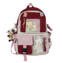 Elementary School High School Birthday Cute Large-capacity Contrast Color Backpack