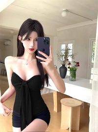Women's Summer Elegant Bow Tie Strapless Top