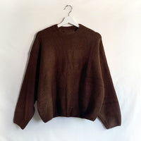 Korean Style Sweater Idle Style Casual Loose Solid Color Round Neck Sweater