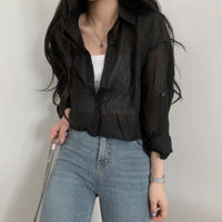 French Top High-grade Cardigan Blouse Shirt