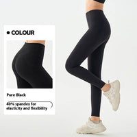 Skinny Pants High Waist Belly Contracting Yoga Pants Women's Side Pocket