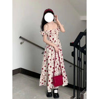 Women's Fashionable Slim-fit Floral Print Slip Dress