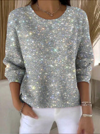 American-style Crewneck Long-sleeve Sweater For Women