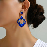 Crystal Wreath Drop Earrings Sparkly Rhinestone Statement Jewelry For Women Wedding Party Prom Festival Daily Wear