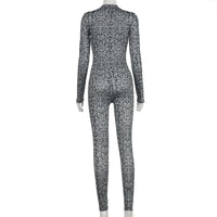 Printed Hip-lifting Long-sleeved Jumpsuit