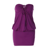 Sexy V-Neck Wrap Chest Patchwork Lace-Up Loose Dress For Women