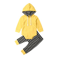 Children's Cotton Sweater Top Striped Pants Suit