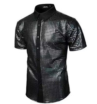 Sequined Button-down Shirt 70 S Disco Party Cosplay Clothing