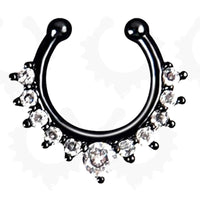No Holes For Body Piercing With Alloy Diamond False Nose Ring