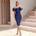 Off-the-shoulder V-neck Elegant And Sexy Bodycon Dress