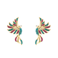 Colorful Auspicious Bird Ear Studs Women's Fashion