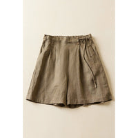 Solid Color Cotton Linen Elastic-waist Wide Leg Pants